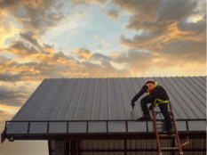 A man on the roof