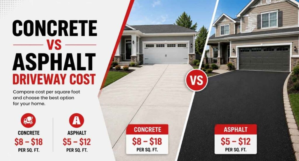 concrete vs asphalt driveway cost breakdown