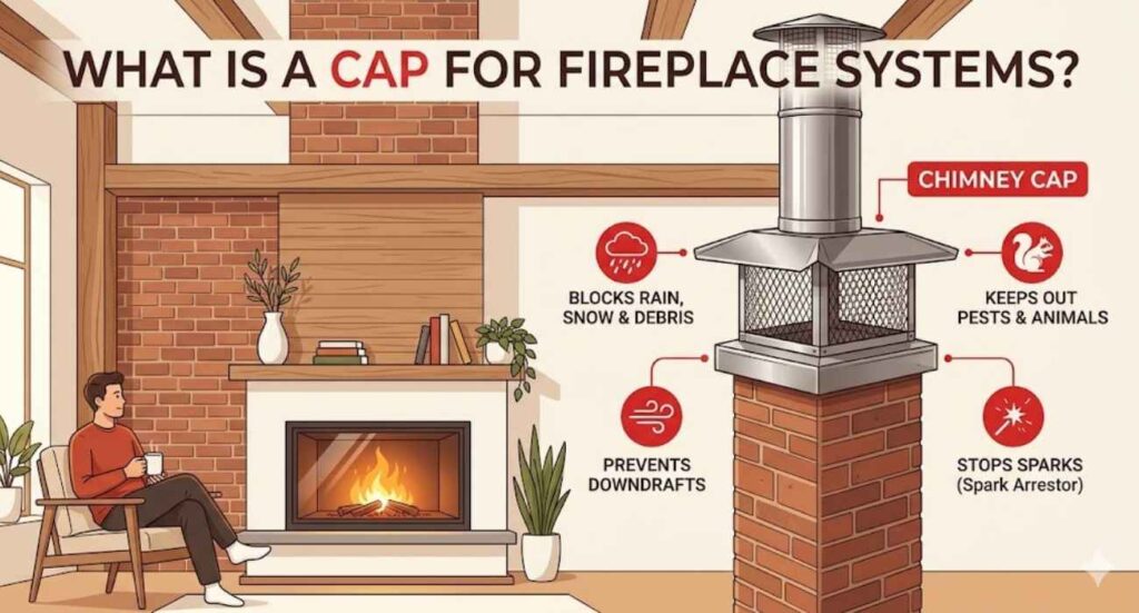 what is a  cap for fireplace system 