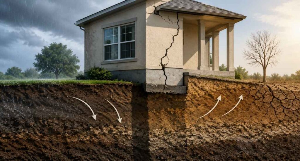 soil movement causing foundation daamge