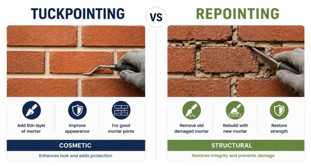 tuckpointing vs repointing