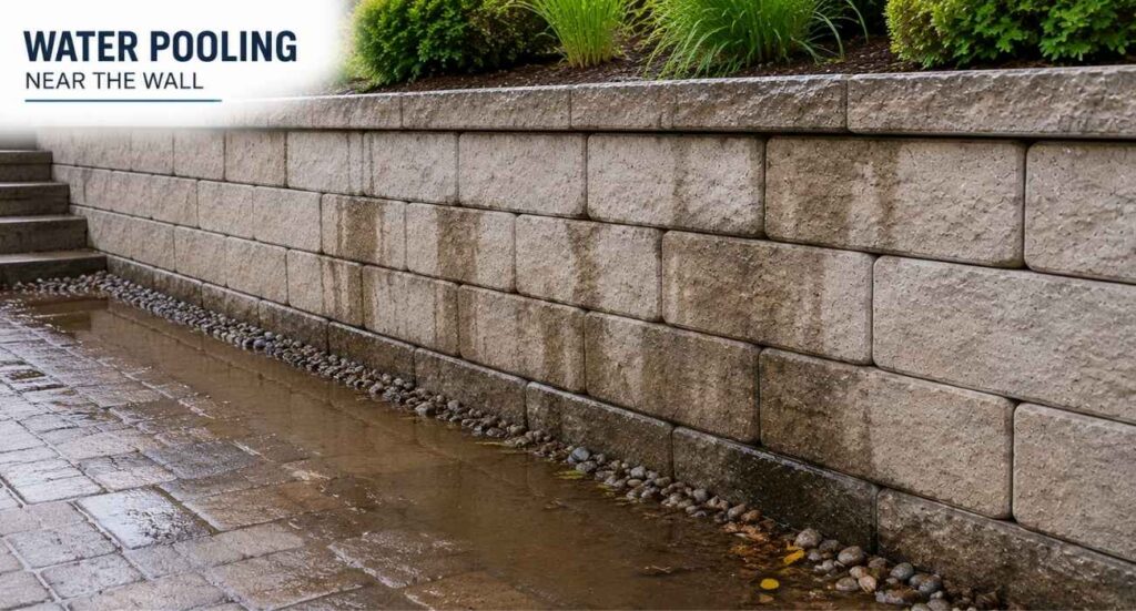 Water Pooling Near the Wall