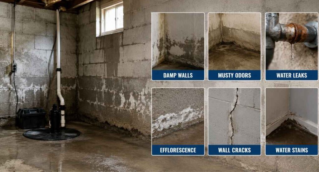 Common warning signs of basement water damage