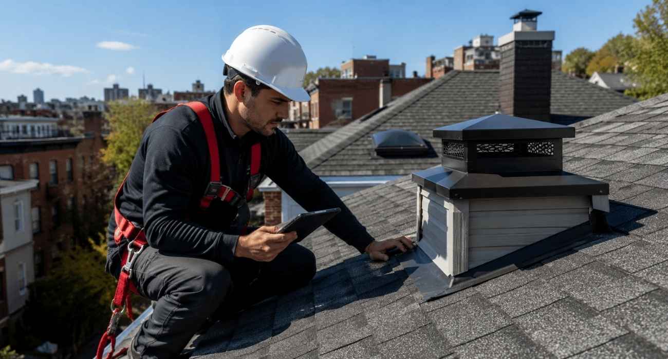 Professional roof inspection services inspecting a residential roof for damaged shingles, flashing, and hidden roofing issues to prevent costly repairs.